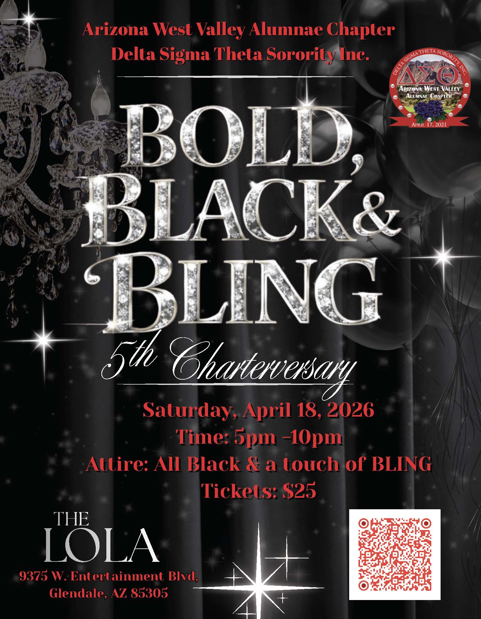 Delta Bold Black and Bling Event Flyer
